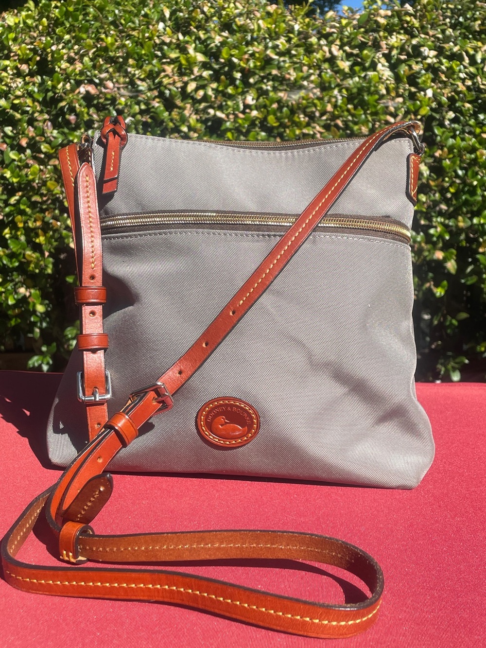 Dooney & Bourke Grey Nylon Canvas Crossbody